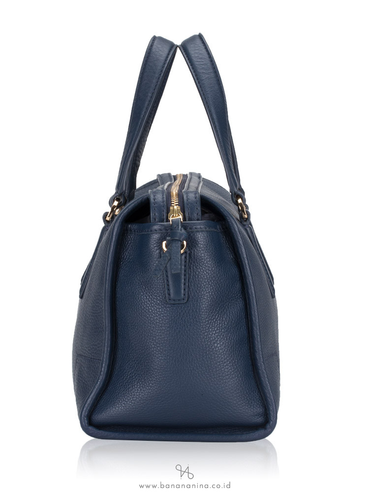 TORY BURCH Britten Leather Satchel Navy