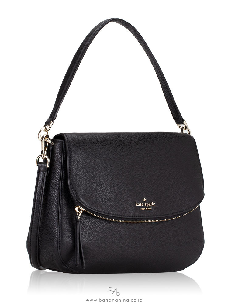 KATE SPADE Jackson Medium Flap Shoulder Bag Black
