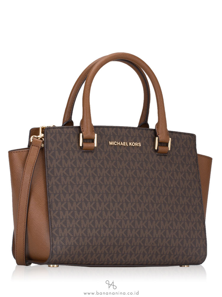 MICHAEL KORS Selma Signature Medium Satchel Brown