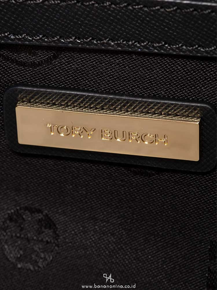 TORY BURCH Robinson Stitched Large Square Satchel Black