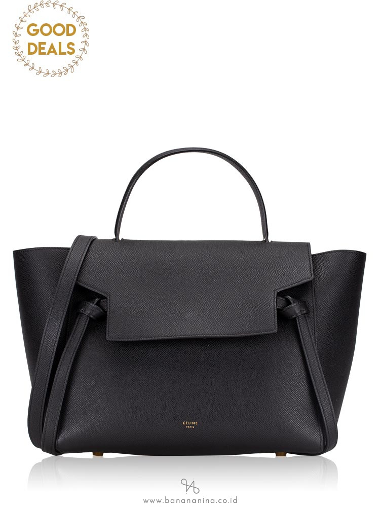 CELINE Grained Leather Mini Belt Bag Black