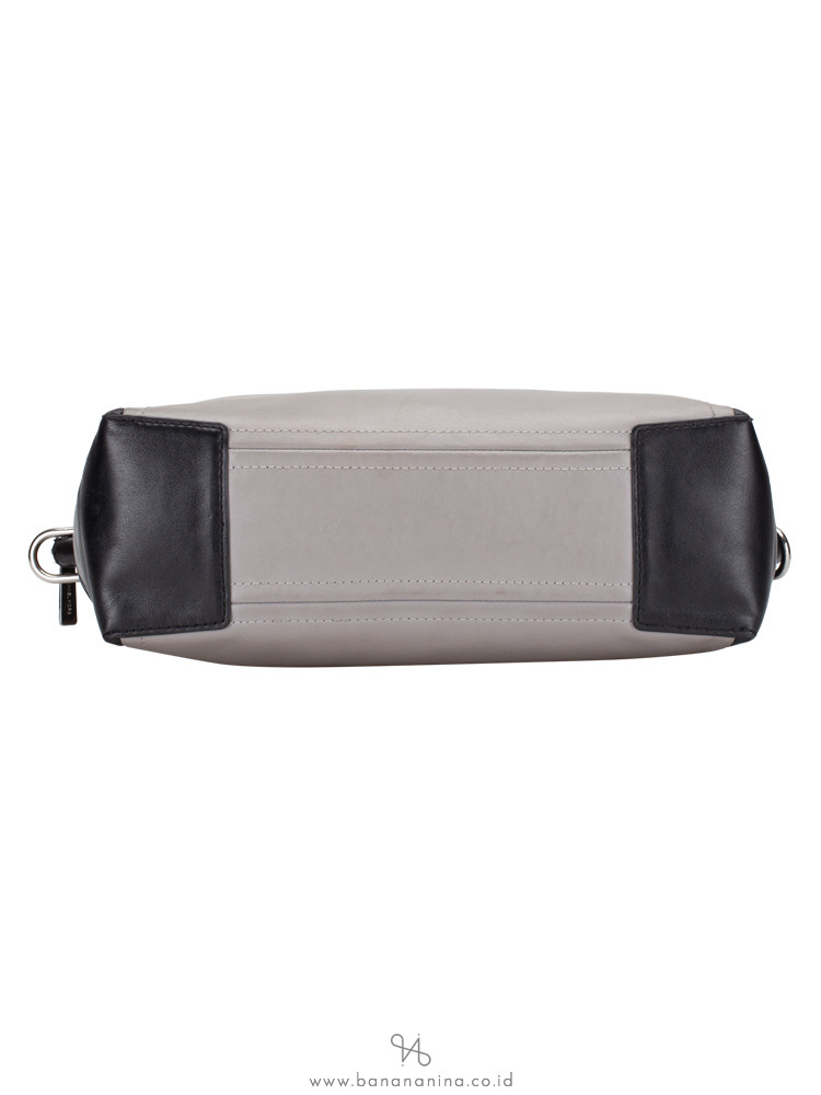 MICHAEL KORS Sadie Large Leather Satchel Ash Grey Black