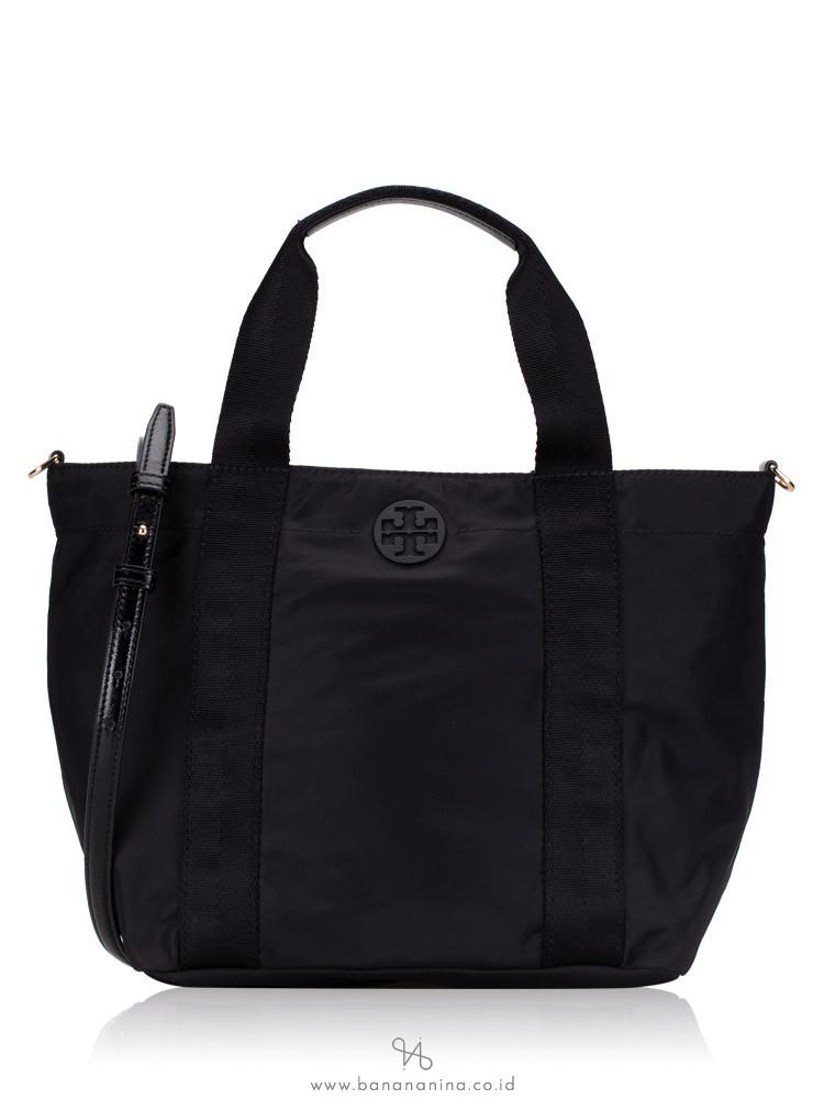 TORY BURCH Nylon Medium Tory Satchel Black
