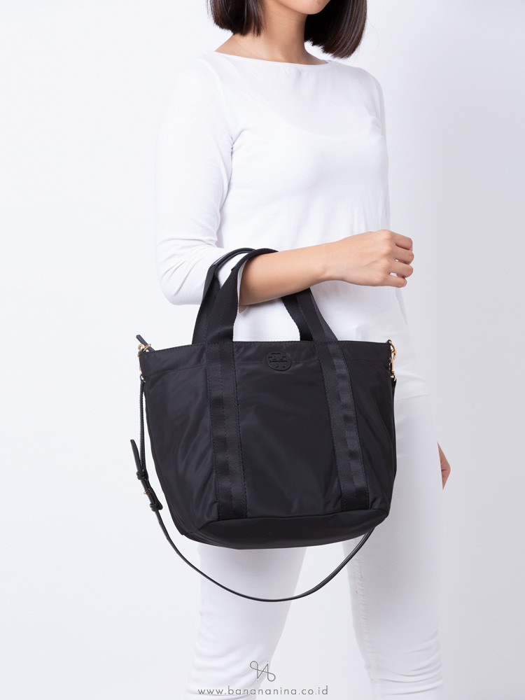 TORY BURCH Nylon Medium Tory Satchel Black