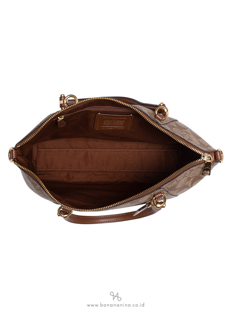 COACH 79998 Signature Prairie Satchel Khaki Saddle