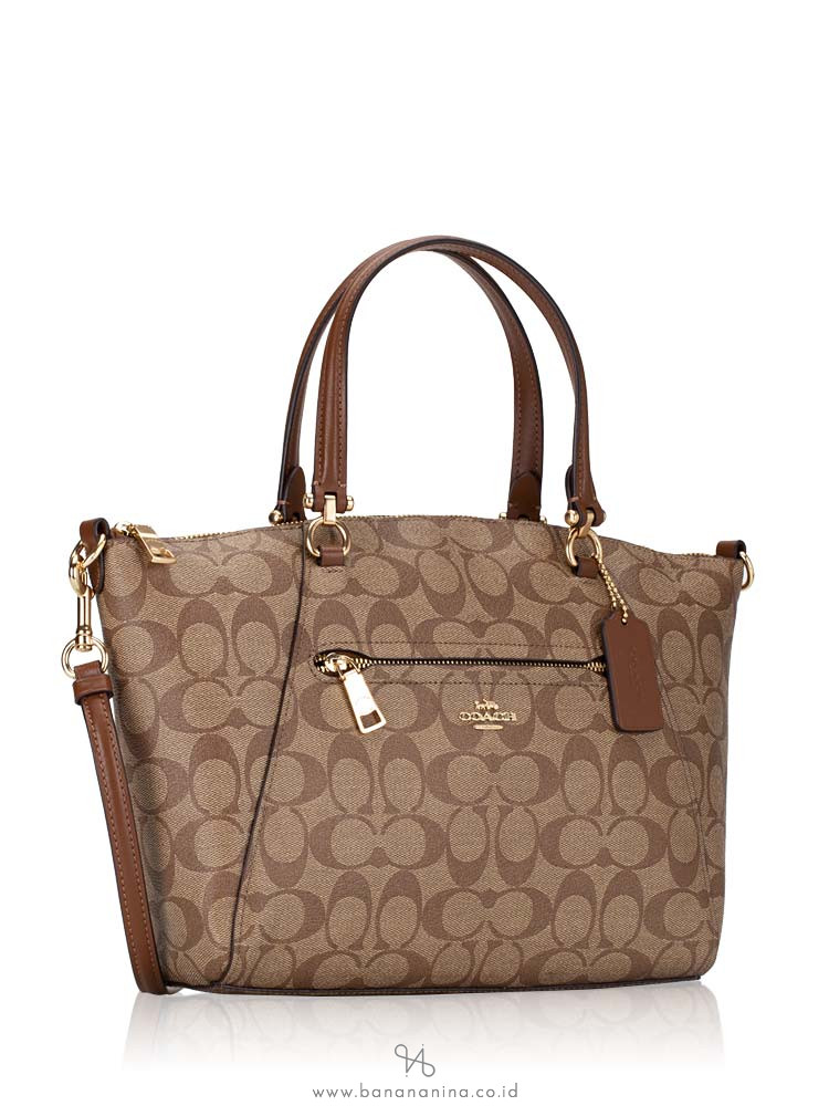 COACH 79998 Signature Prairie Satchel Khaki Saddle