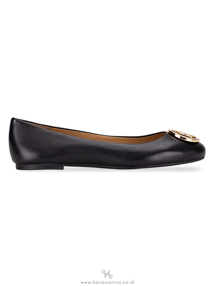 TORY BURCH Benton Leather Flats Perfect Black Sz 7.5