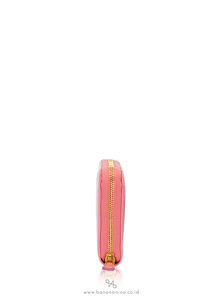 PRADA 1ML506 Vitello Move Zip Wallet Geranio