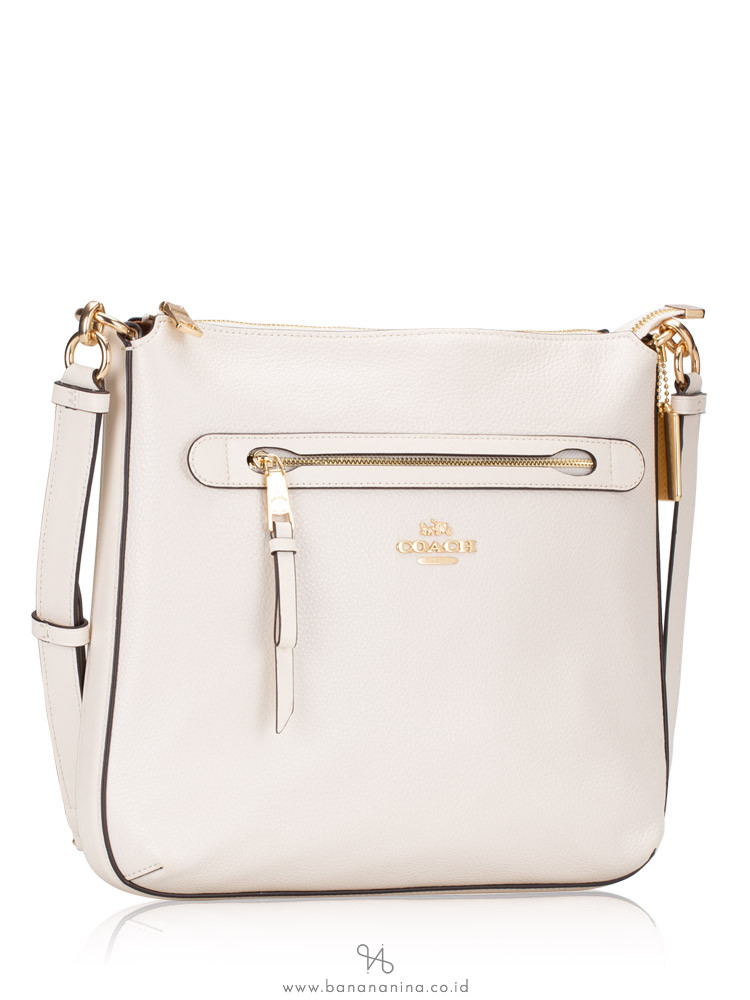 COACH 34823 Pebbled Leather Mae Crossbody Chalk