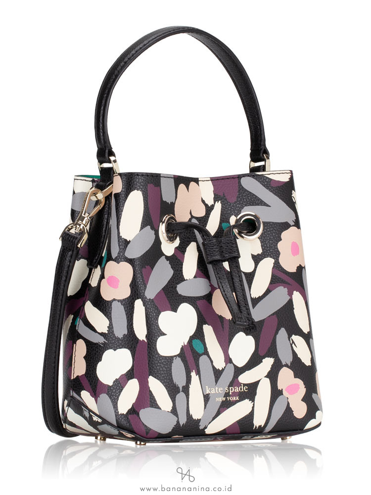 KATE SPADE Eva Fete Floral Small Bucket Black Multi
