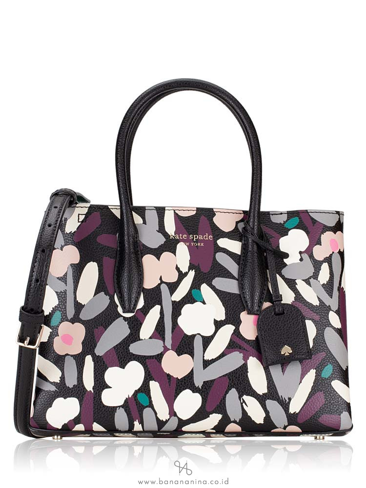 KATE SPADE Eva Fete Floral Small Top Zip Satchel Black Multi