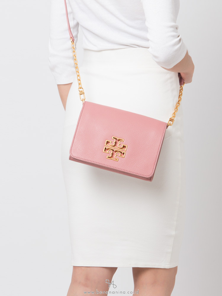 TORY BURCH Britten Combo Crossbody Pink Magnolia