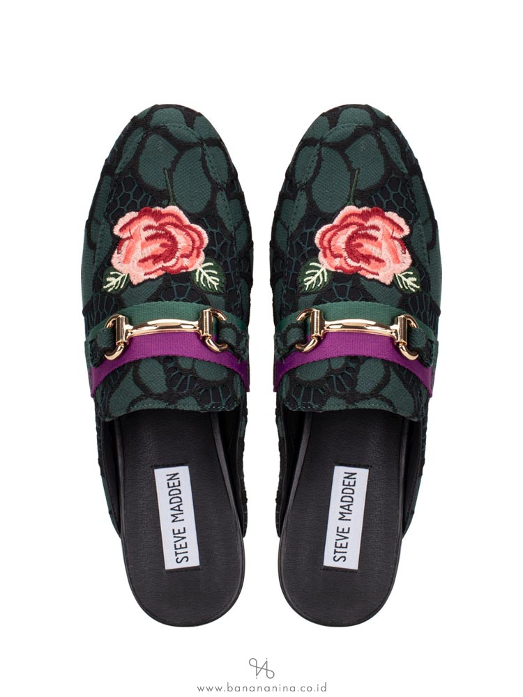 STEVE MADDEN Kandi Embroidered Mules Floral Multi Sz 7