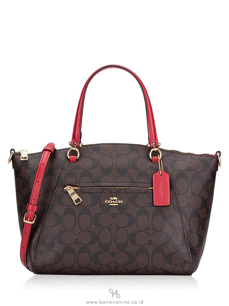 COACH 79998 Signature Prairie Satchel Brown True Red