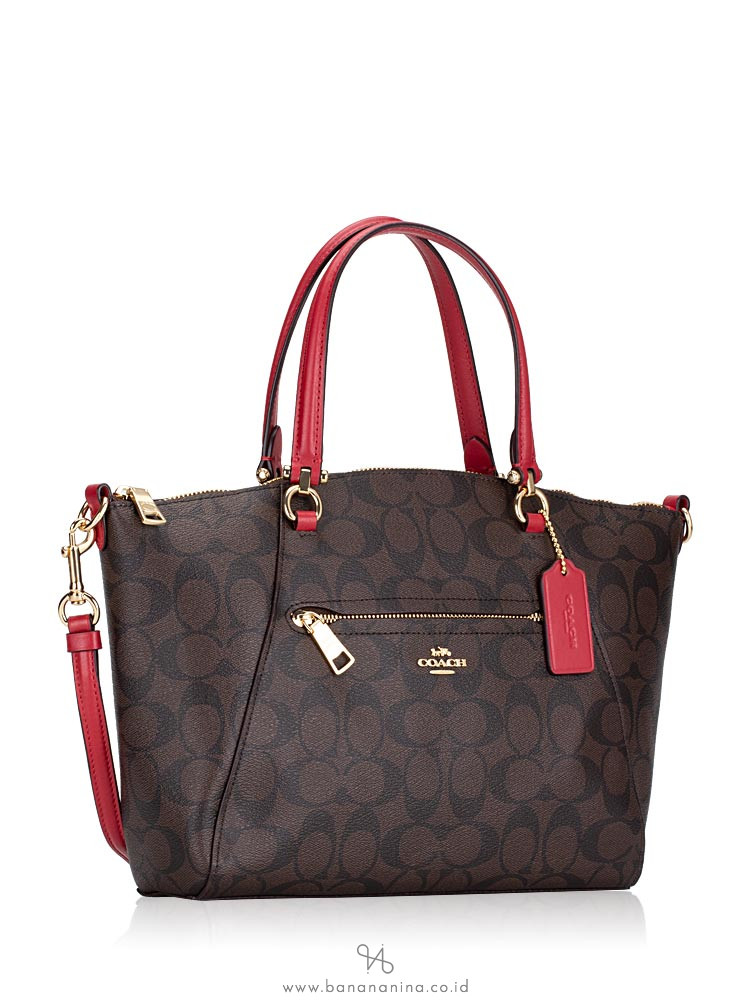 COACH 79998 Signature Prairie Satchel Brown True Red