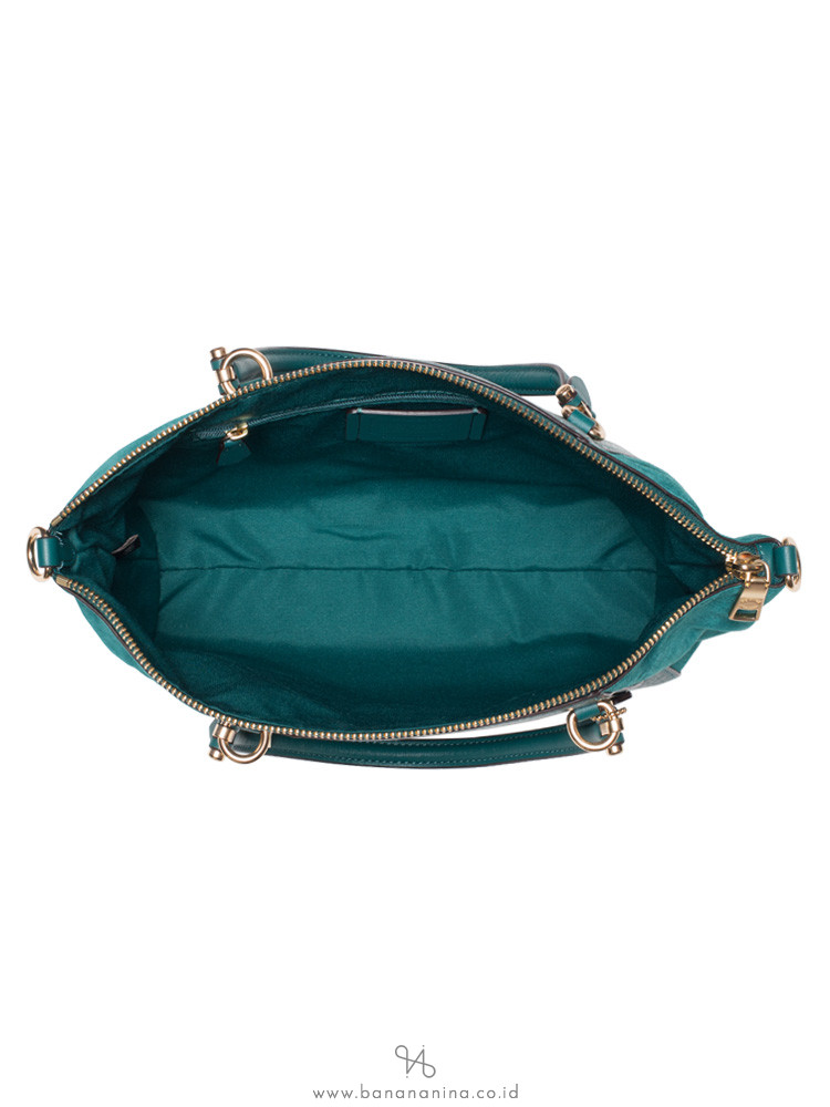 COACH 79999 Buffalo Leather Suede Prairie Satchel Viridian Green