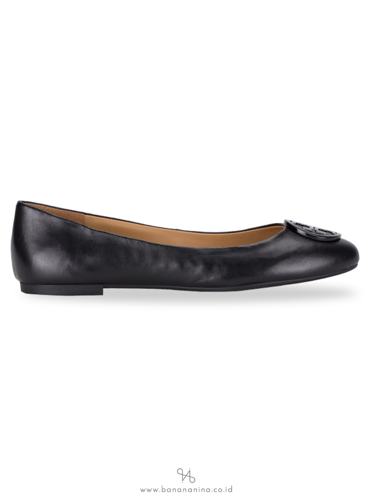 TORY BURCH Benton Leather Flats Perfect Black Multi Sz 8.5
