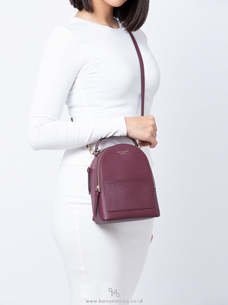 Kate Spade Cameron Mini Convertible Backpack Cherry Wood