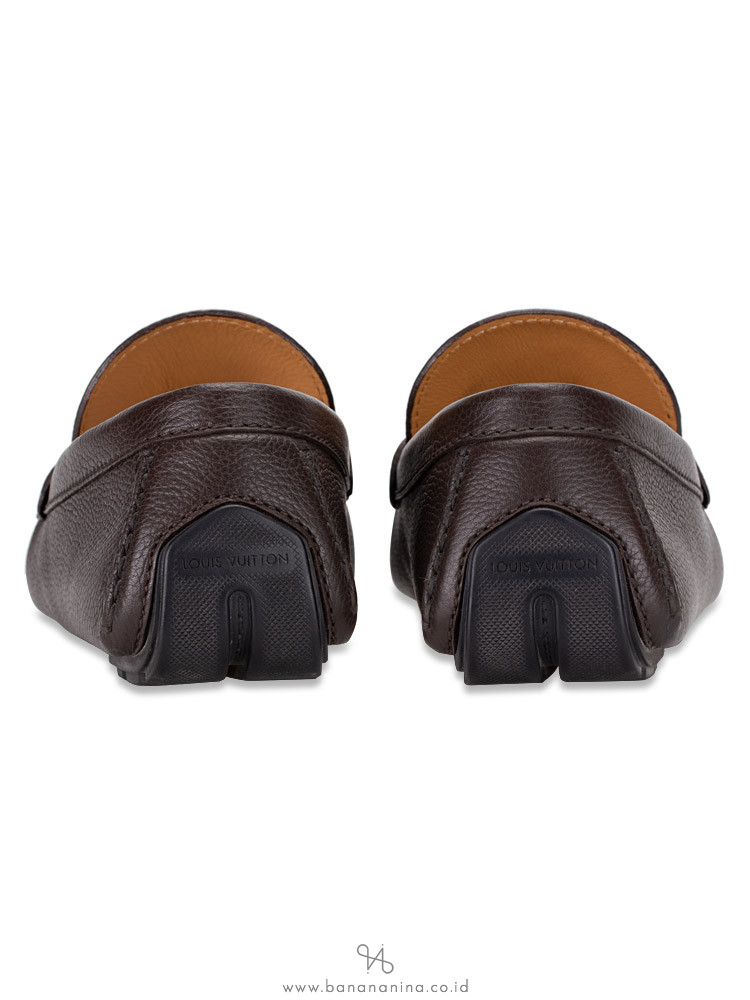 LOUIS VUITTON Men Racetrack Leather Loafers Brown Sz 8