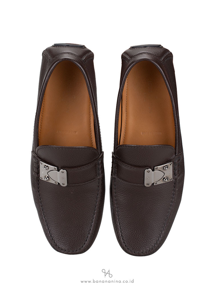 LOUIS VUITTON Men Racetrack Leather Loafers Brown Sz 8