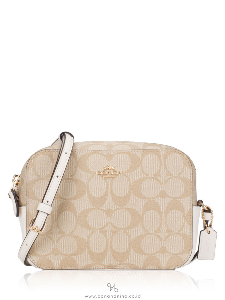 COACH 91677 Signature Mini Camera Bag Light Khaki Chalk