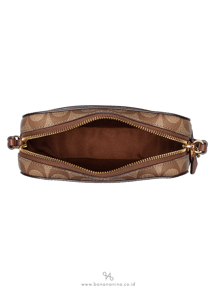 COACH 91677 Signature Mini Camera Bag Khaki Saddle