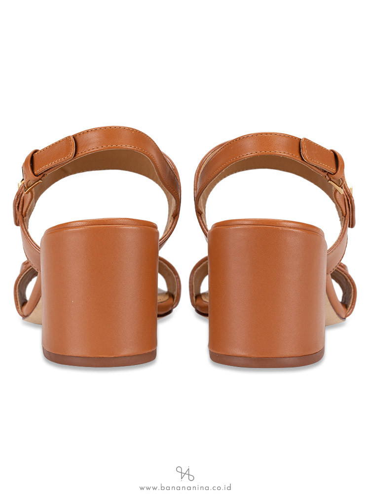 TORY BURCH Kira Two Band Leather Sandal Tan Sz 7.5