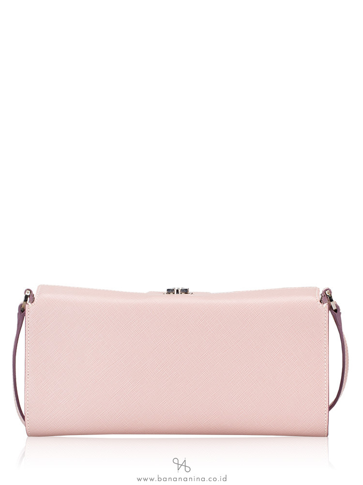 SALVATORE FERRAGAMO Gancini Leather Pochette Blush