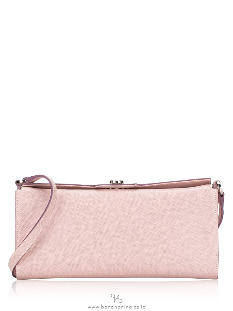 SALVATORE FERRAGAMO Gancini Leather Pochette Blush