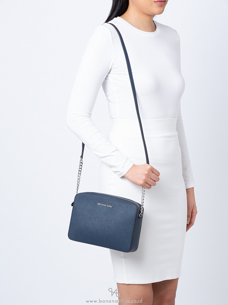 MICHAEL KORS Jet Set Item Large Crossbody Navy