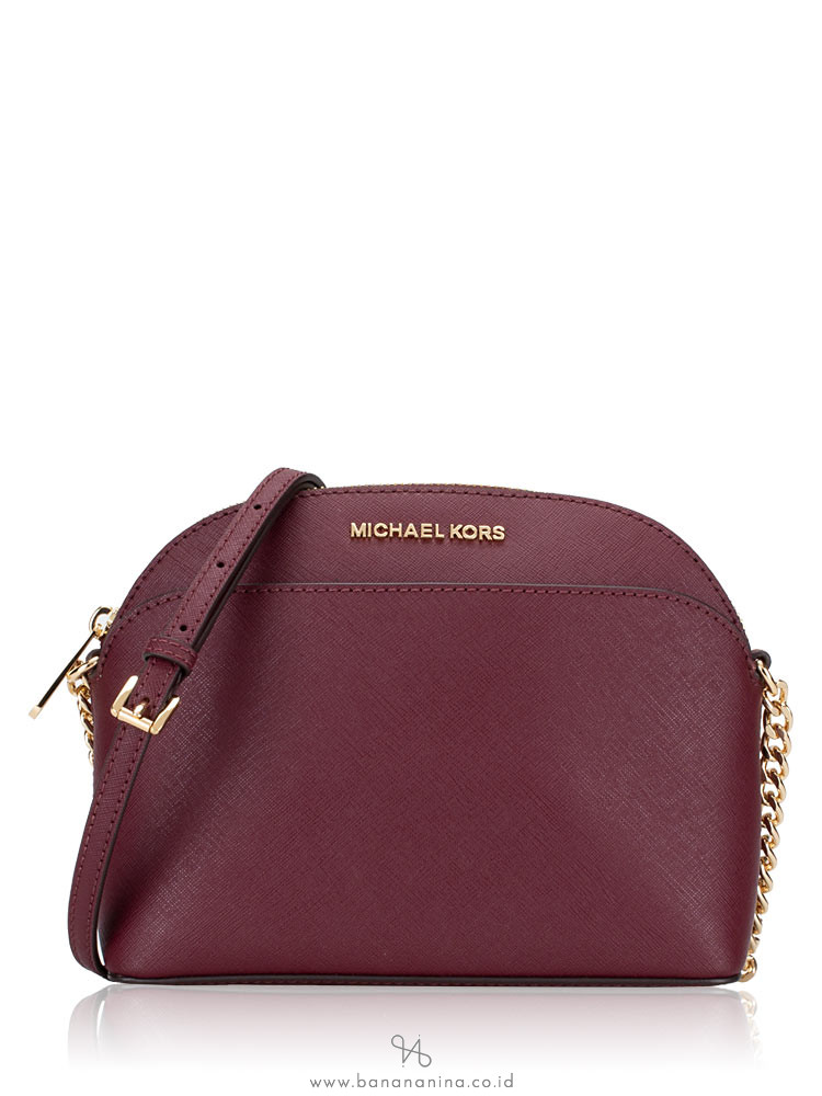 MICHAEL KORS Emmy Saffiano Medium Crossbody Merlot