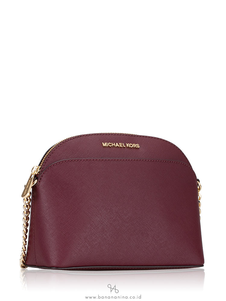 MICHAEL KORS Emmy Saffiano Medium Crossbody Merlot
