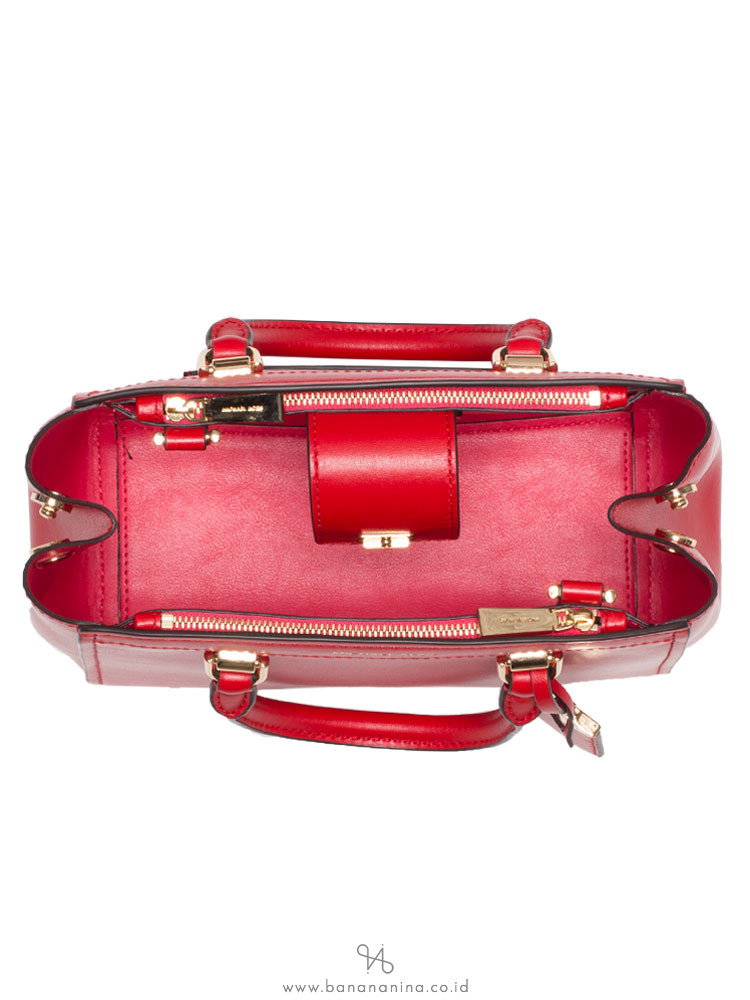 MICHAEL KORS Benning Leather Medium Messenger Bright Red