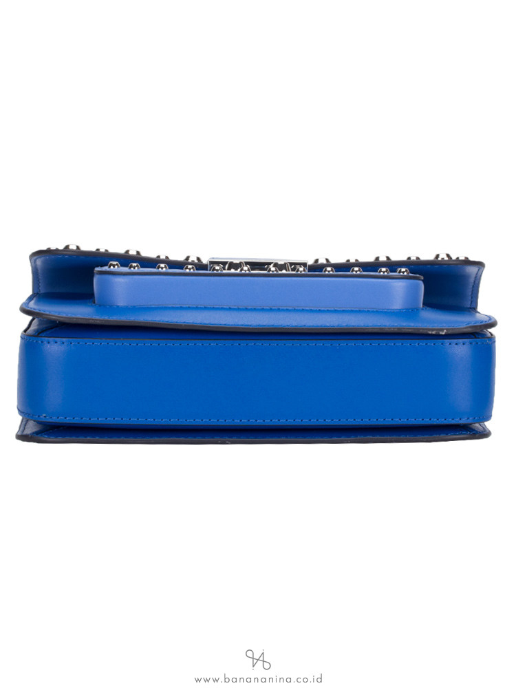 MICHAEL KORS Sloan Editor Studded Leather Shoulder Bag Grecian Blue