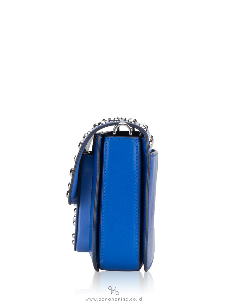 MICHAEL KORS Sloan Editor Studded Leather Shoulder Bag Grecian Blue