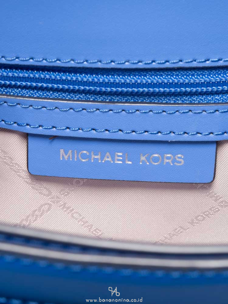 MICHAEL KORS Sloan Editor Studded Leather Shoulder Bag Grecian Blue