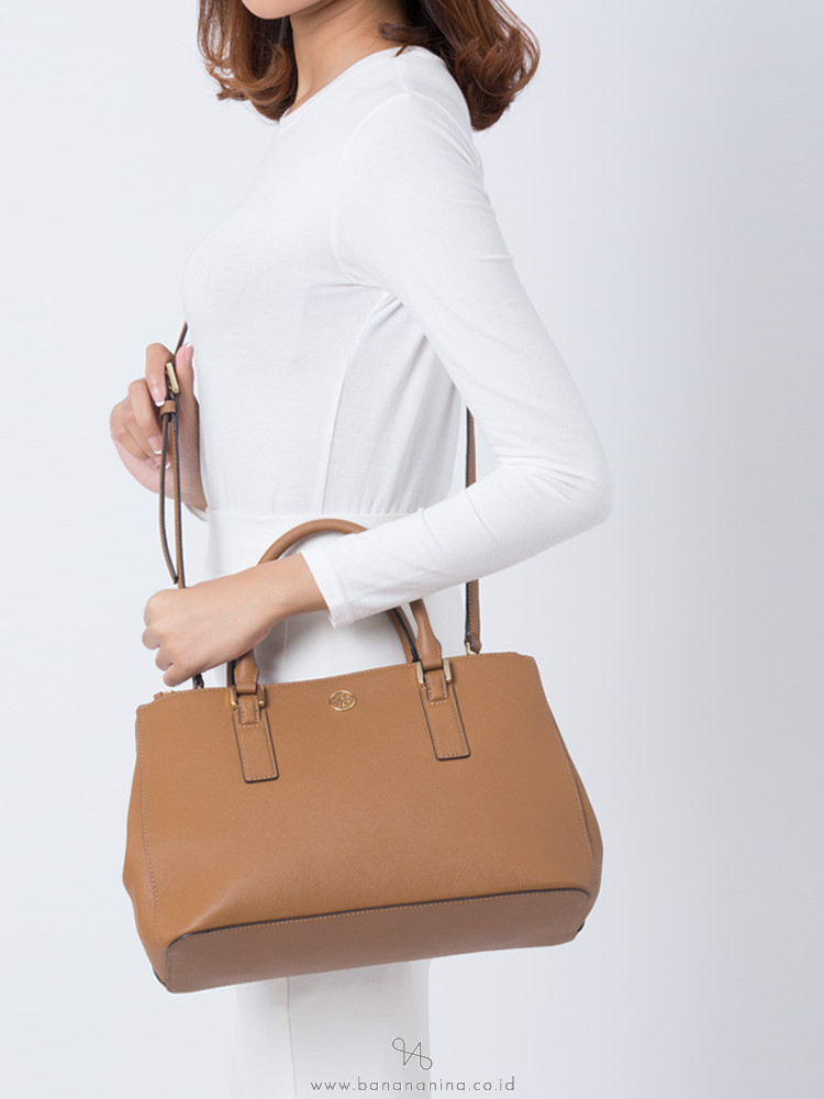 Tory Burch Robinson Double Zip Tote Tiger Eye
