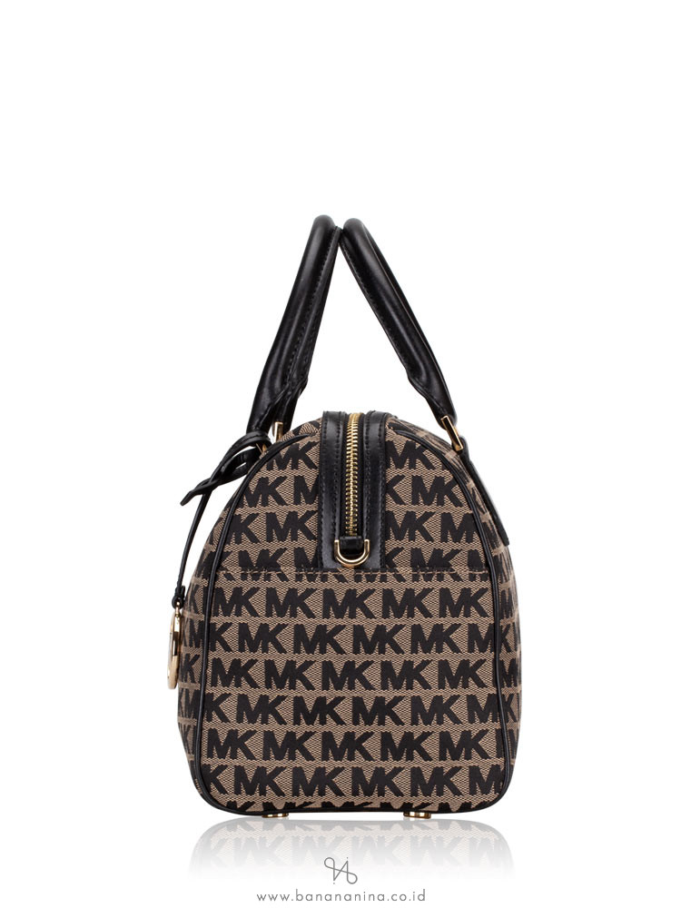 MICHAEL KORS Bedford Signature Large Duffle Bag Beige Black