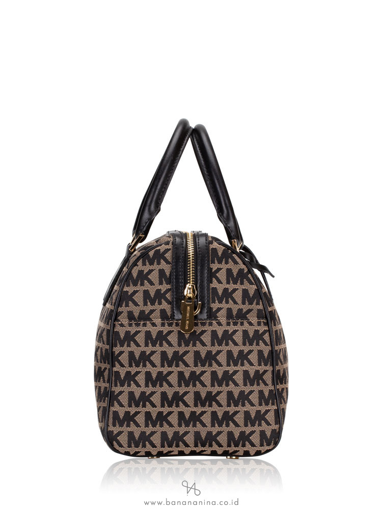 MICHAEL KORS Bedford Signature Large Duffle Bag Beige Black