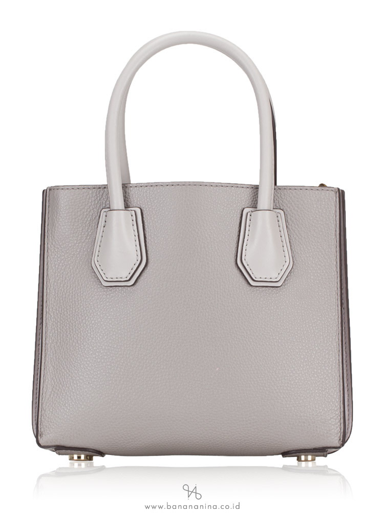 MICHAEL KORS Mercer Accordion Medium Messenger Pearl Grey
