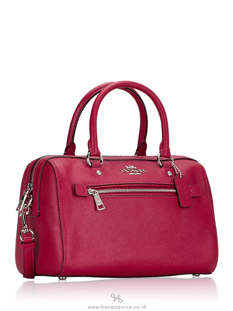COACH 79946 Crossgrain Rowan Satchel Dark Fuchsia
