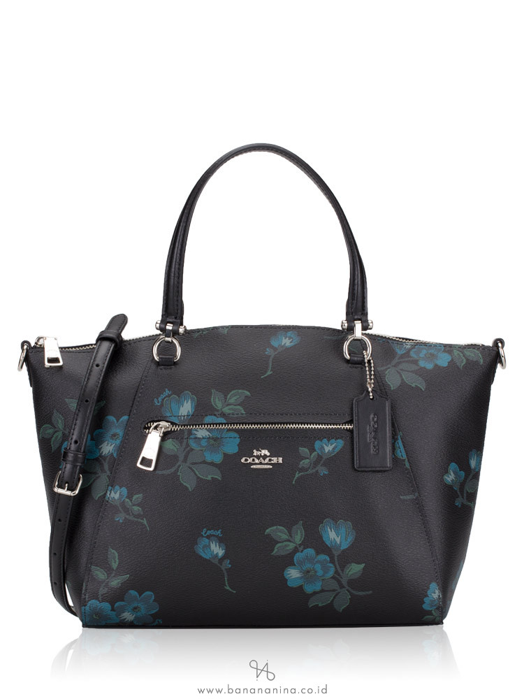 COACH 80004 Victorian Floral Prairie Satchel Blue Black Multi