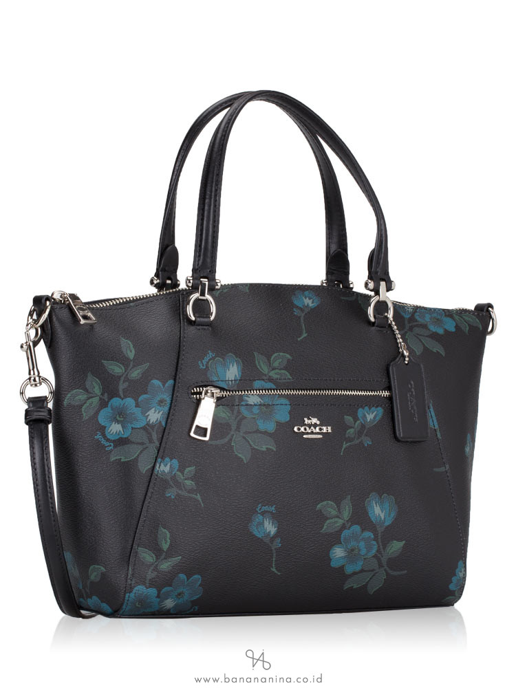 COACH 80004 Victorian Floral Prairie Satchel Blue Black Multi