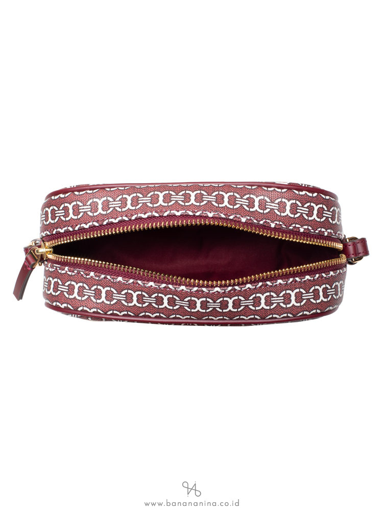 TORY BURCH Gemini Link Canvas Mini Bag Royal Burgundy