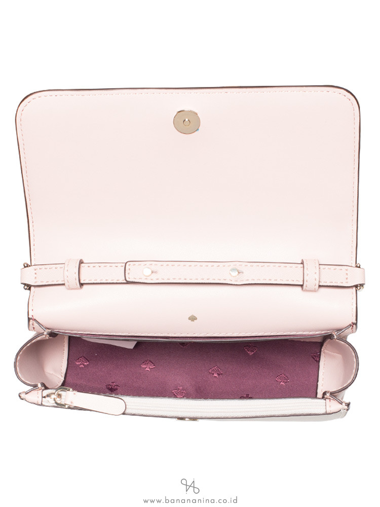 KATE SPADE Cameron Small Flap Crossbody Cherrywood Warm Vellum