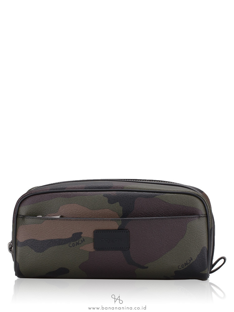 COACH Men 73092 Dopp Kit Camo Dark Green Multi
