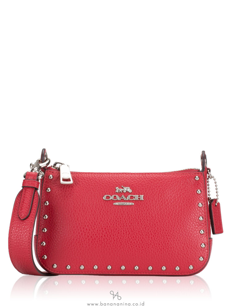 COACH 76788 Jes Rivets Crossbody Bright Cardinal