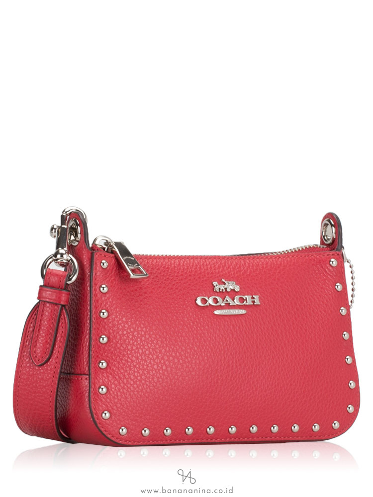 COACH 76788 Jes Rivets Crossbody Bright Cardinal