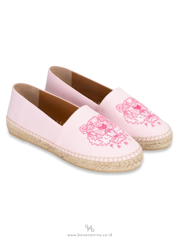 KENZO Tiger Canvas Espadrille Rose Clair Sz 38