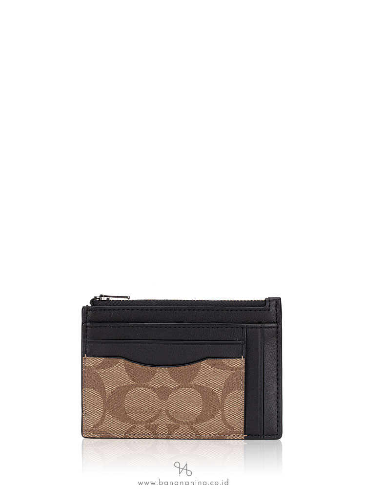 COACH Men 66649 Signature Multi Card Case Tan